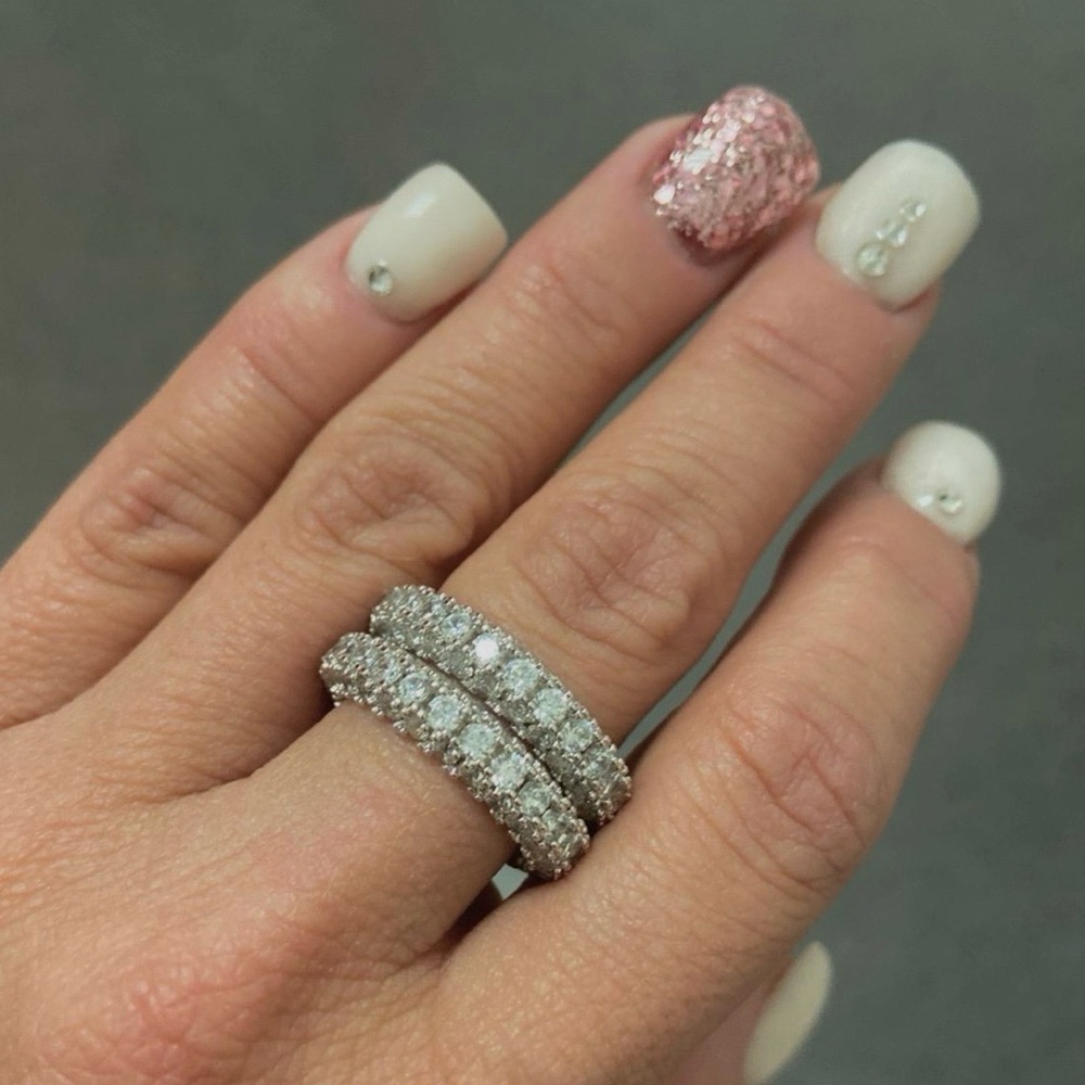 Elegant Silver Diamond Eternity Ring